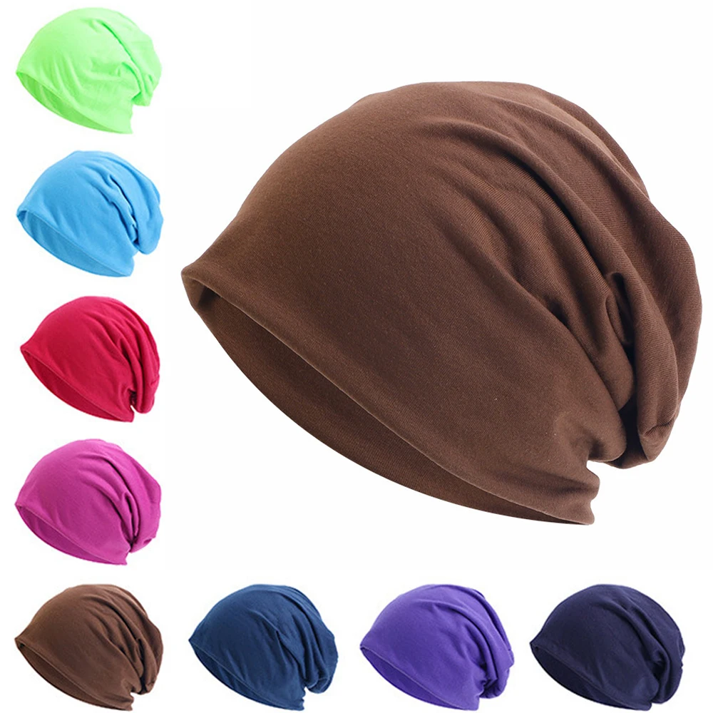 

2024 Unisex Women Men Beanies Bonnet Slouchy Baggy Hat Muslim Hijab Chemo Cap Hair Loss Headscarf Turban Sport Headwear Skullies