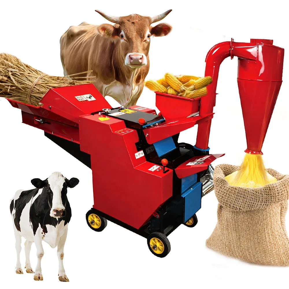 

【Hot】Automatic Feed Silage Straw hay Crushing Chaff Cutter Machine Animal Feed Farm Forage Grass Feed Processing Machines 4800kg