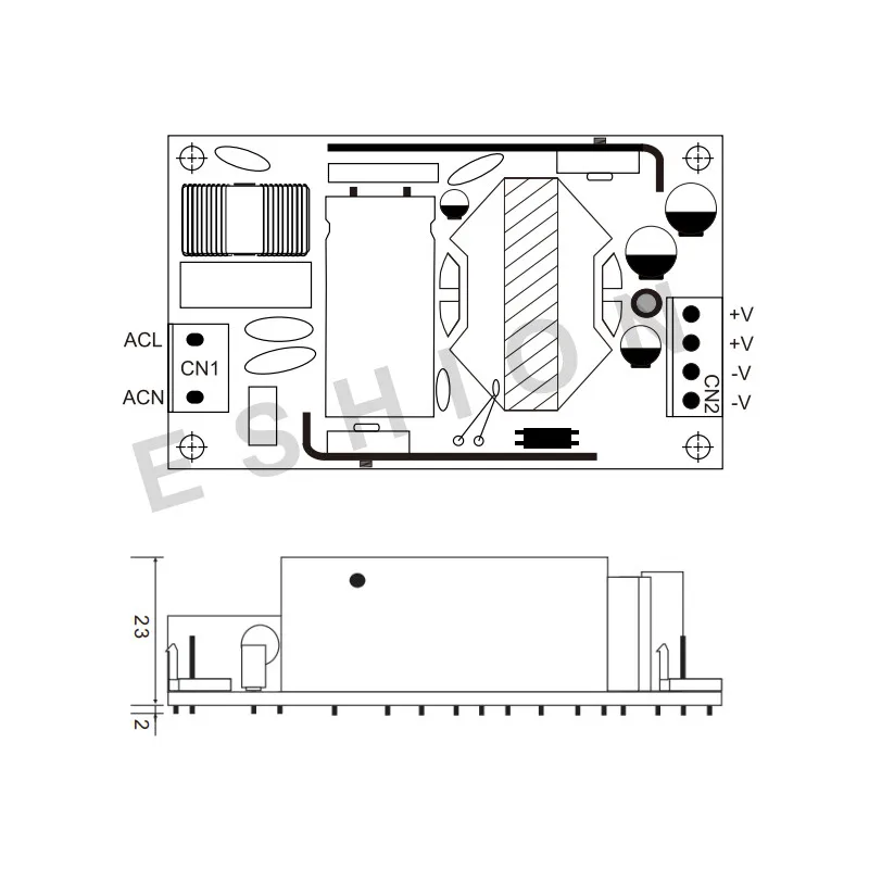 الأخضر الطبية فتح الإطار PCB تبديل امدادات الطاقة ، موثوقة ، PSU ، 50 واط ، 5 فولت ، 8A ، 12 فولت ، 4A ، 15 فولت ، 3A ، 24 فولت ، 2A