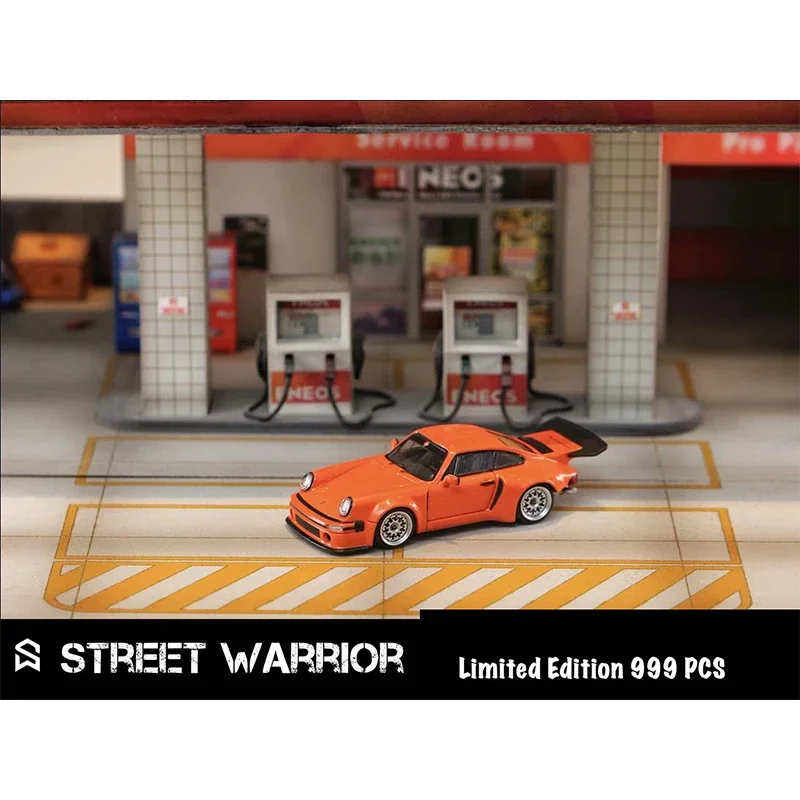 1:64 Orange Carrera RSR KS-R Diecast Diorama Car Model Collection Street Warrior