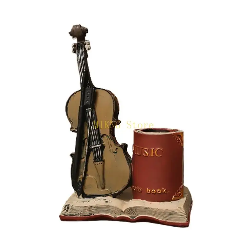 Antique Pen Cup Saxophon Pencil Penciler Fuente pluma Postbount Presente Adornos escritorio vintage para escuela en