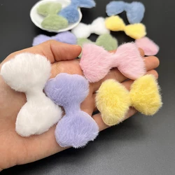 20Pcs Kawaii Bow Padded Plush Appliques for DIY Headwear Hair Clips Decor Accessories Clothes Hat Shoes Sewing Patches