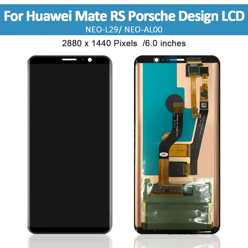 Imagem -02 - Original para Huawei Mate rs Porsche Design Display Lcd Tela de Toque Digitador Peças para Huawei Maters Neo-l29 com Quadro 6.0