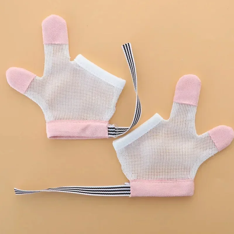 1 Pair Baby Prevent Bite Fingers Nails Gloves for Children Infant Thumb Fingers Sucking Stop Gloves Kids Anti Biting Eat Hands