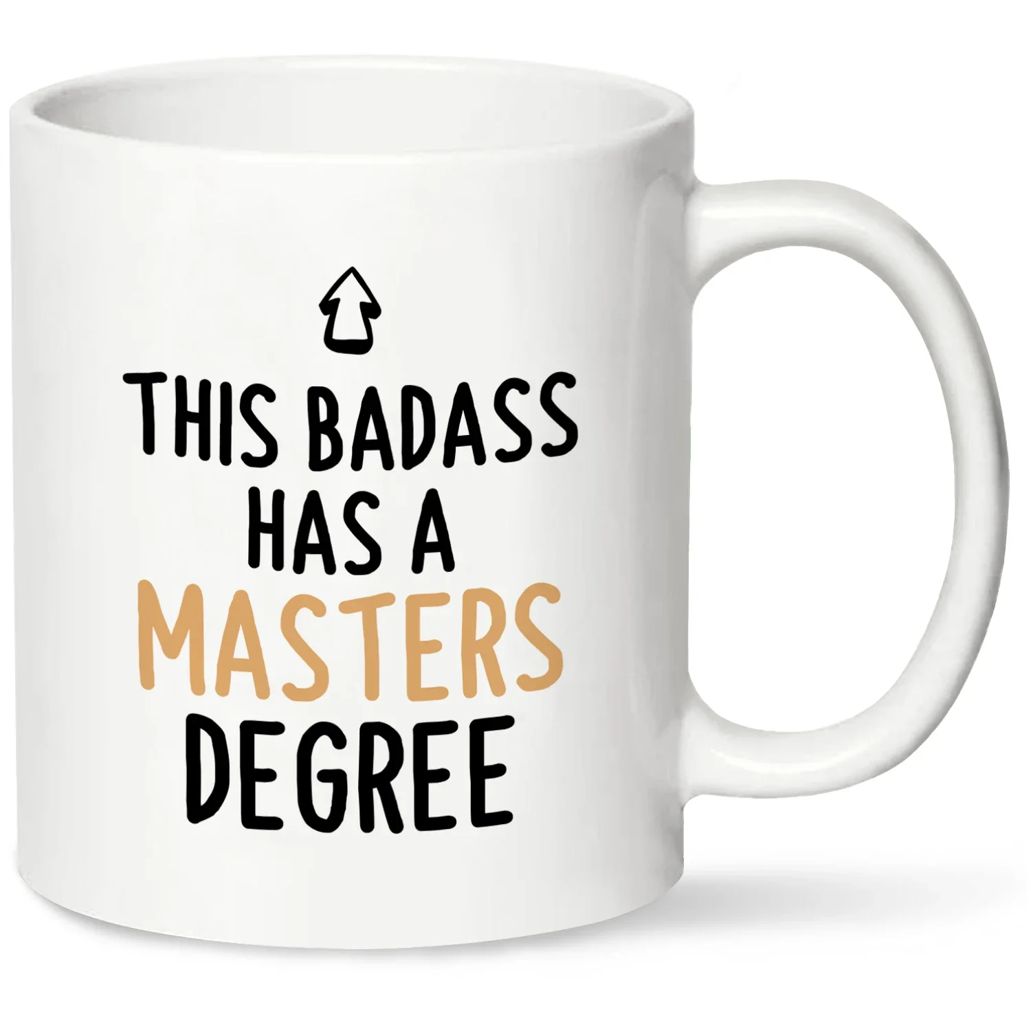 Masters Degree Graduation Gifts, This Badass Has a Masters Degree Coffee Mug, 320ml White Ceramic Coffee Mugs