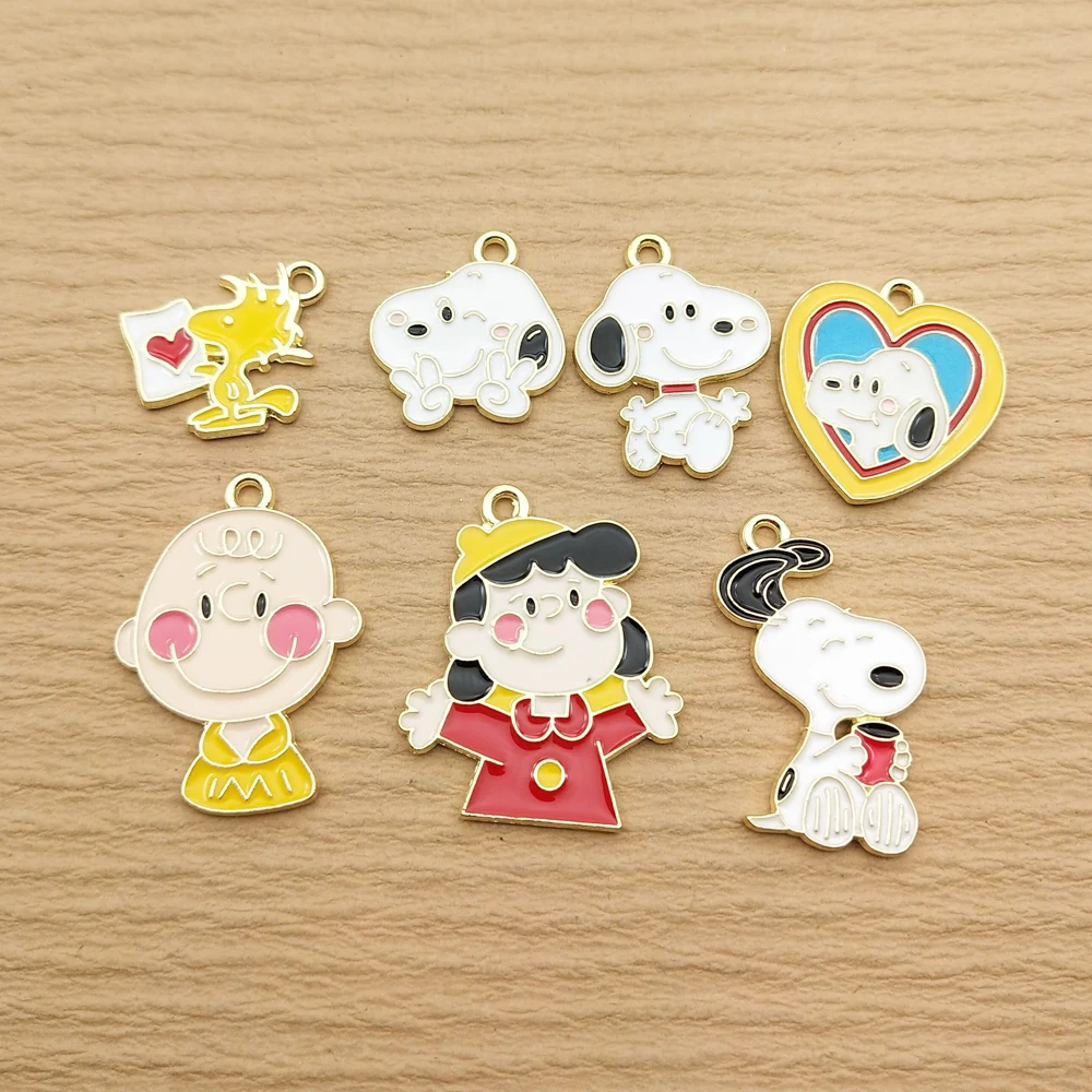 10pcs Enamel Cartoon Anime Charm for Jewelry Making Zinc Alloy Gold Plated