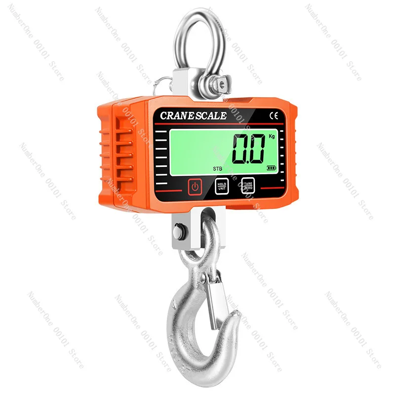 

Electronic lifting scale 2000kg industrial LCD display electronic scale portable lifting scale 2T hook 1500KG lifting