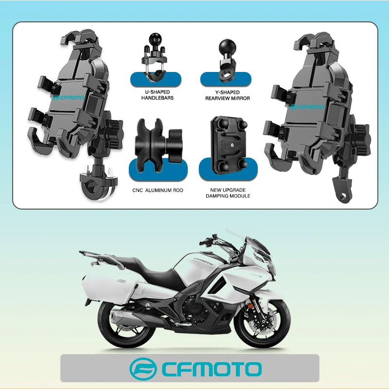 Для CFMOTO 400NK 650NK 400GT 650TR-G 650MT CF500 CF600 подставка для крепления телефона держатель для мотоцикла 360 °   Вращающийся ABS Регулируемый
