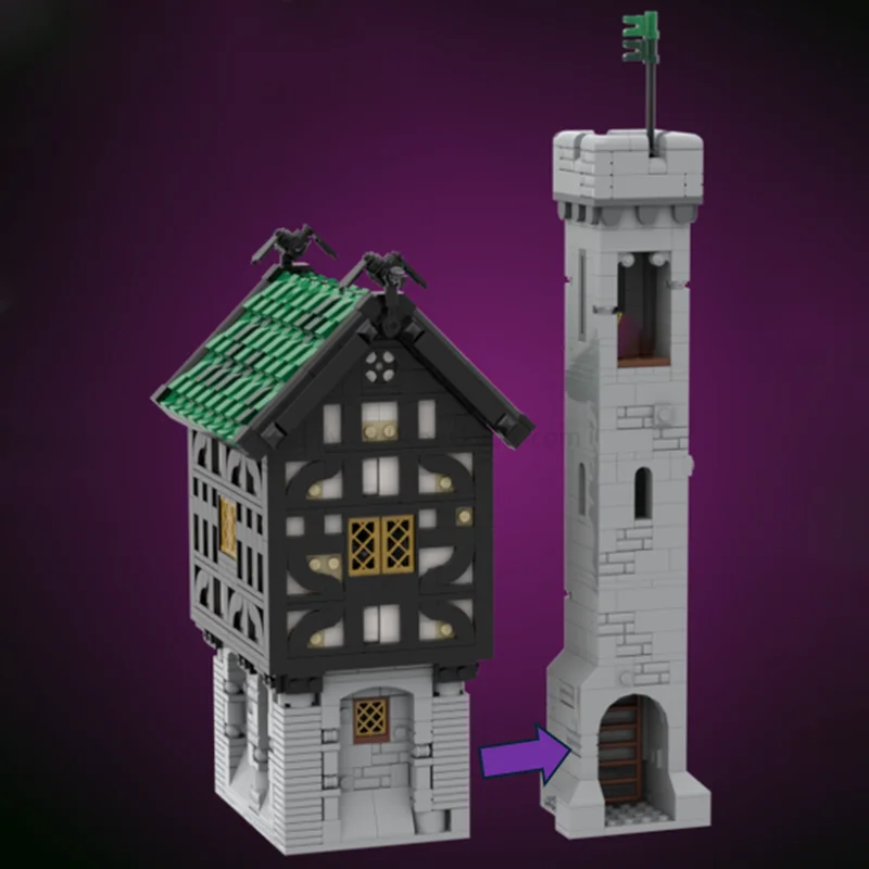 Moc Building Bricks The Medieval Village - Series 1 Bundle Castle Model Building Technology Modular Blocks Construstion Toy Gift