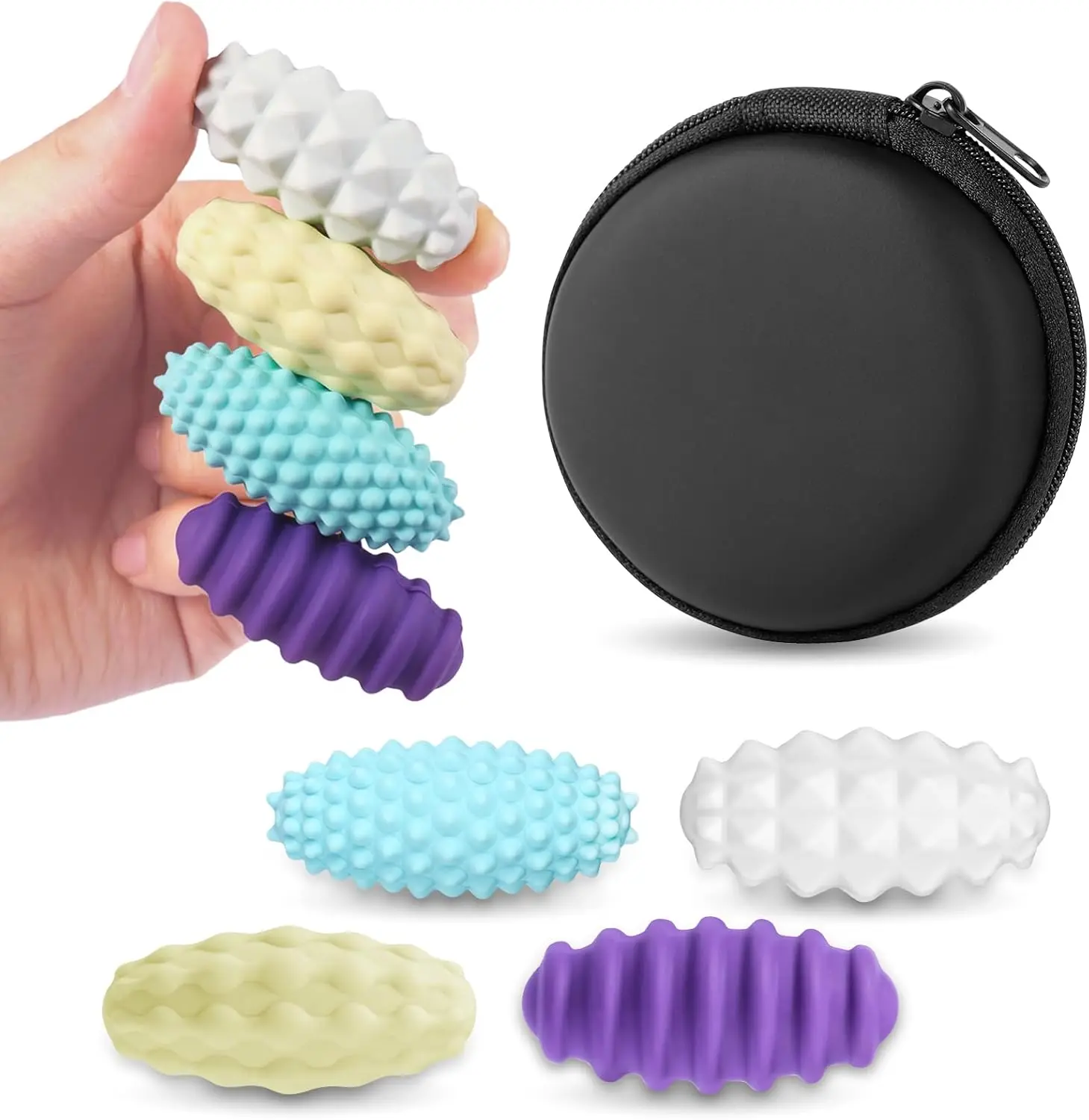 Magnetic Balls Fidget Toy,EDC Anti Stress Relief Toy Anxiety Silicone Oval Ball Sensory Magnet Fidgeting for Adult Kids Autism