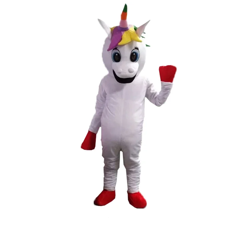 

Unicorn Rainbow Pony Flying Horse Cute Heart Printed Mascot Costume Cartoon Character Film Theme for Halloween Carnival Party