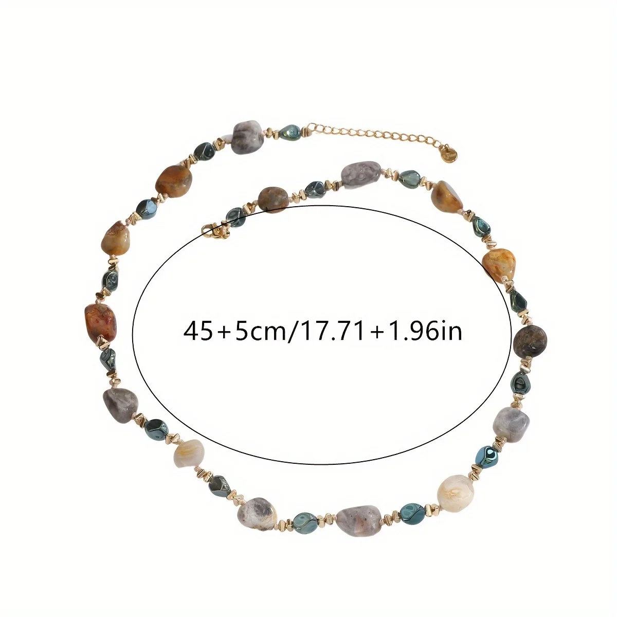 2024 New Natural Irregular Agate Beaded Stone Men Women Necklace Vintage Trendy Ethnic Style Accessories