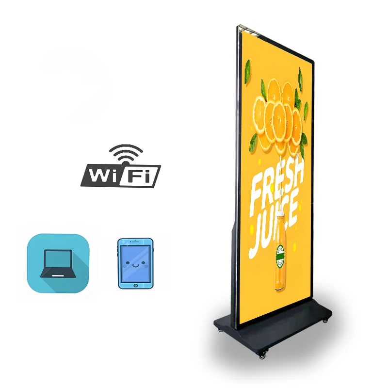 

Full Screen Removable Floor Standing Lcd Advertising Display Indoor Advertising Player Display Screen HD Information Kiosk