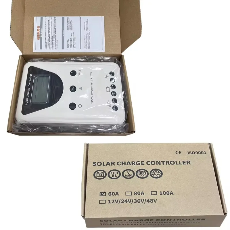 Solar Charge Controller Solar Panel Controller 12/24/36/48V Auto Solar Panel Battery Regulator Dual USB Port Suitable lithium