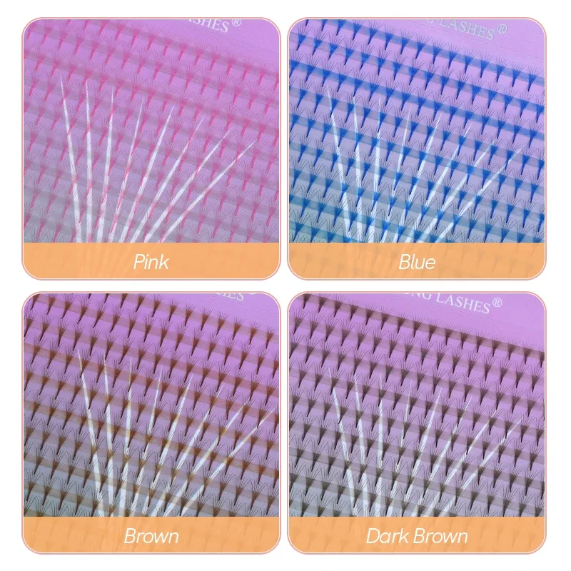 song lashes 6D Narrow Stem mega colorful Fans Premade Fans Lash mega colorful Fans Eyelash Extension mink makeup fake lashes