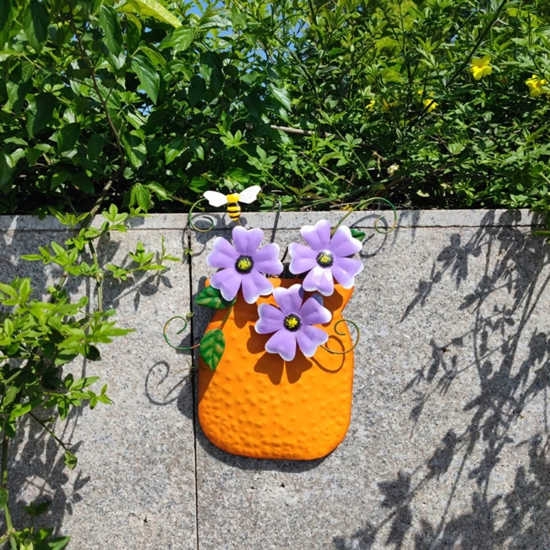 

Handcrafted Flower Vase Decorative Wall Art Climbing Plant Display for Outdoor