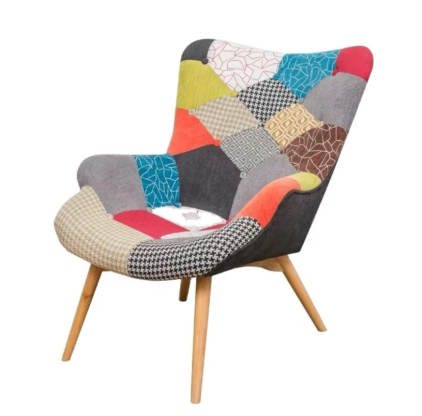 ที่กําหนดเองขายส่งร้านกาแฟออกแบบเฟอร์นิเจอร์ห้องนั่งเล่นหรูหราผ้าเย็บปะติดปะต่อกันเก้าอี้รับประทานอาหาร