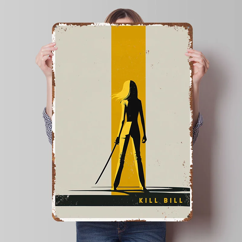 Kill Bill Film Metallposter, personalisierte Wandkunst, Retro Vintage Blechschilder für Männerhöhle, Schlafzimmerdekoration, Raumaccessoires