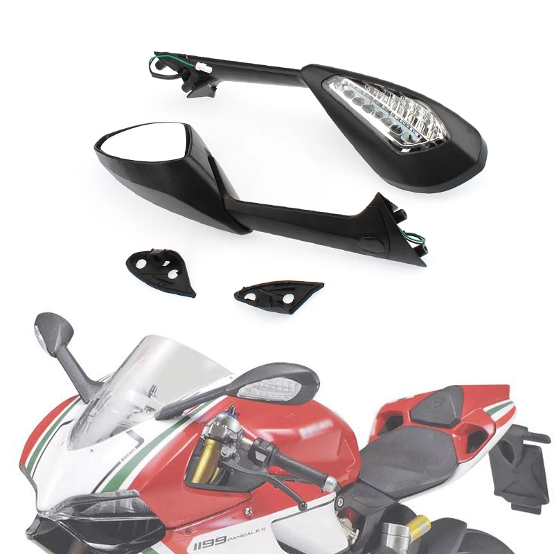 

Black Motorcycle Turn Signal Rear view Mirrors For Ducati Panigale 1199 S R 12 -14 899 2014-2015