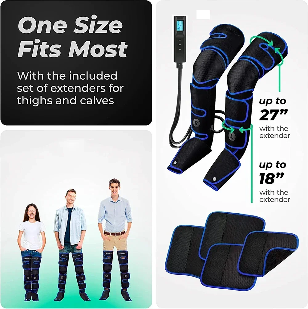 รองเท้านวดขาอัดอากาศแบบมืออาชีพ 6 ห้องพร้อมความร้อน - การบําบัดระดับทางการแพทย์สําหรับการฟื้นฟูกล้ามเนื้อ, การไหลเวียนโลหิต Boo