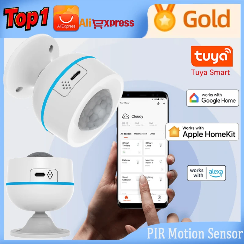 

Tuya Matter USB Smart PIR Motion Sensor Movement Human Body Infrared Detector Security Alarm Sensor Works With Home Assistant