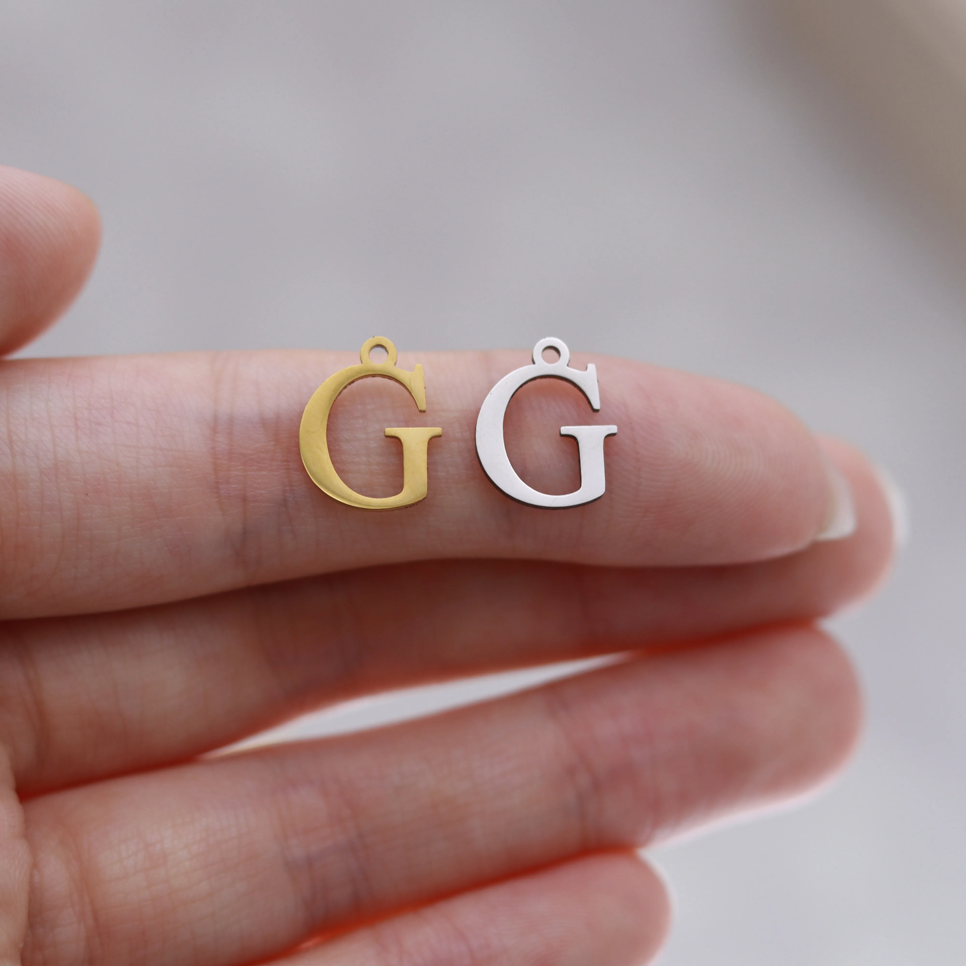 3pcs Classic Mini 26 Initial Letter Charms 316 Stainless Steel Pendant DIY Bracelets Earrings Jewelry Making Alphabet Accessorie view 3