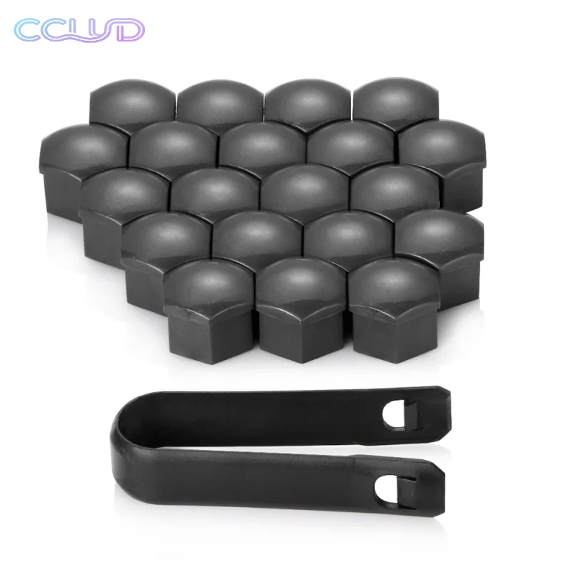 20Pcs Universal 17mm Kunststoff Auto Rad Mutter Abdeckungen Bolzen Kappe Dekoration Für Audi A3 8V A4 B8 B9 a5 Q3 Q5 Q7 A6 A7 Auto Zubehör