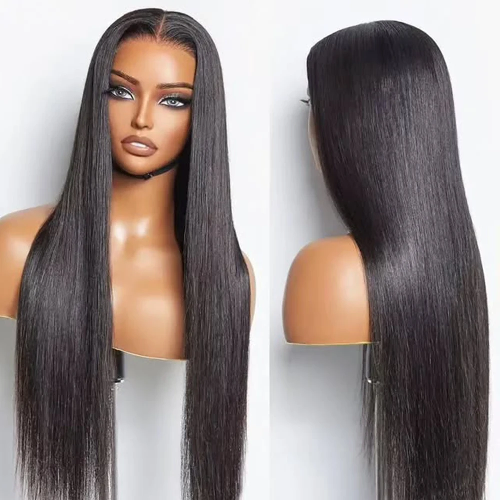 Parrucche diritte per ossa senza colla Pronto per andare Parrucche frontali in pizzo HD 13 × 6 densità 400 Parrucche per capelli umani vergini brasiliani Remy 30 36 pollici