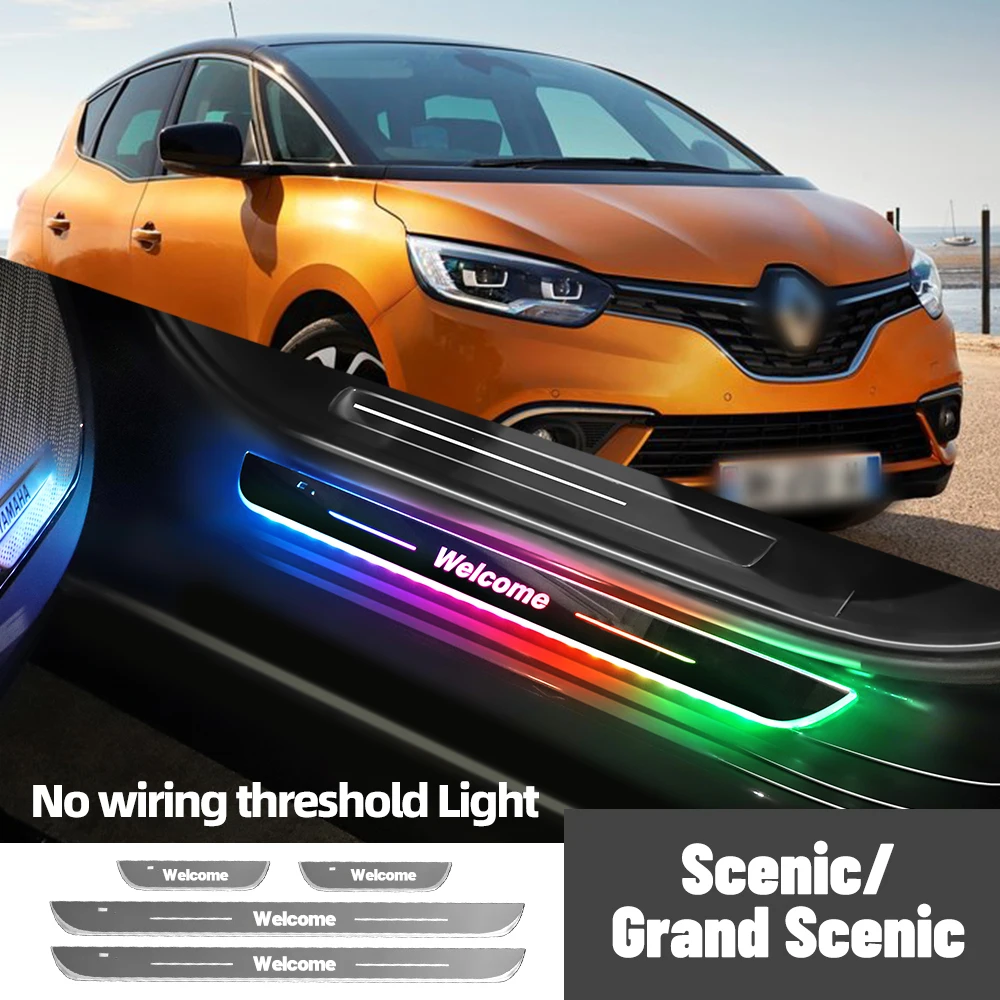 

For Renault Scenic Grand Scenic 2 3 4 2005-2023 Car Door Sill Light Customized Logo LED Welcome Threshold Pedal Lamp Accessories