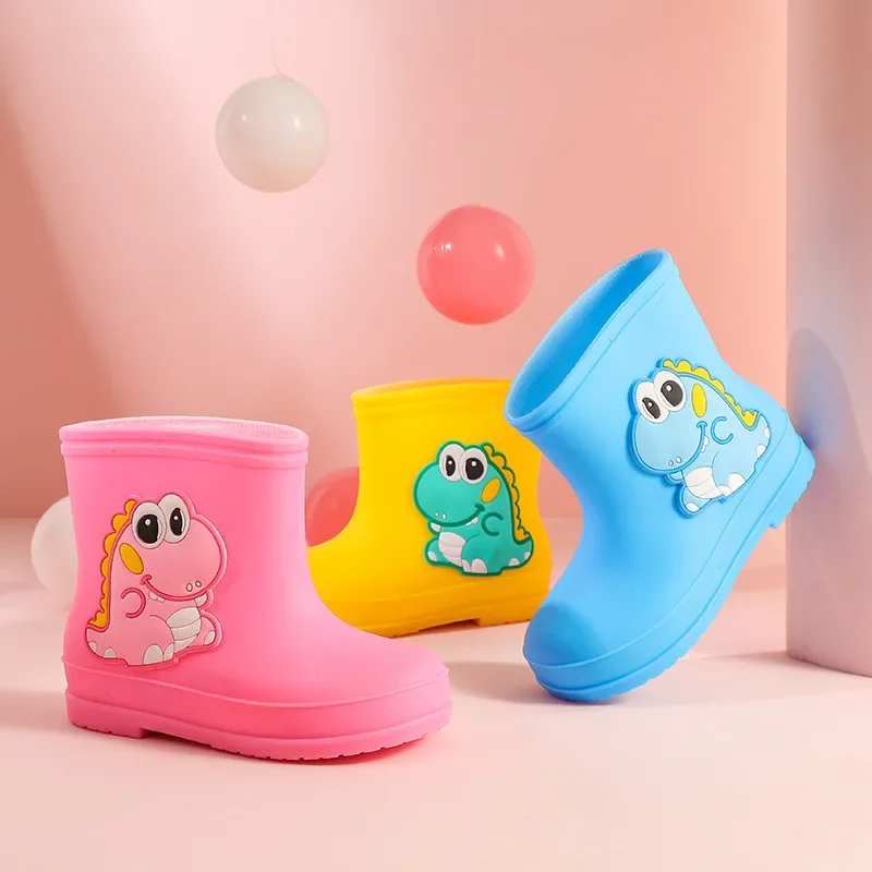 

Kids Rain Boot 23New Nonslip Cartoon Girl Boot Toddler Boy Warm Waterproof Cotton Shoe Slip on Child Rubber Boot Botas De Lluvia