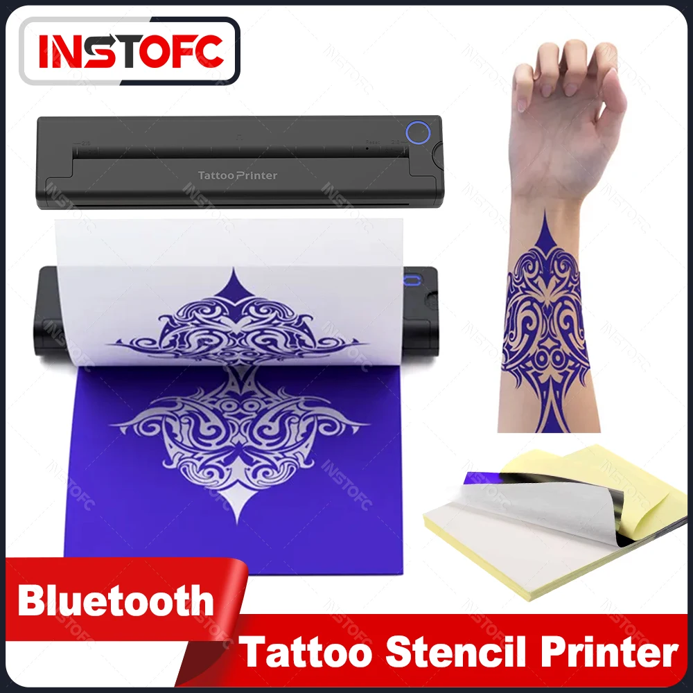 

Обновление A4 Беспроводная Bluetooth-машина для переноса татуировок Быстрое подключение к дисплею мобильного телефона Трафарет для татуировки Термопринтер