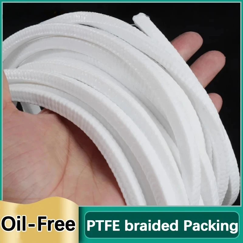 Oil-Free PTFE braided Packing Polytetrafluoroethylene Acrylic Fiber Packing PTFE Filled Gland rope Gland Packing