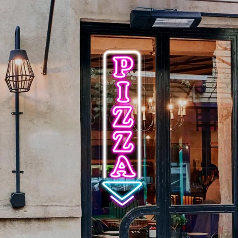 

Pizza Neon Sign Business Art Wall Light USB LED Light for Fast Food Restaurant Kitchen Party Decoration OPEN Welcome Sign Gift