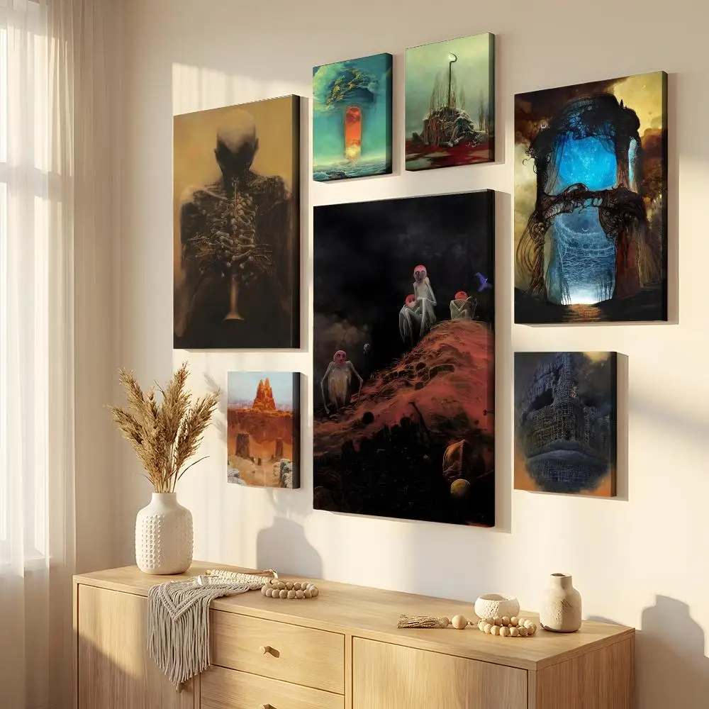 Z-Zdzislaw Beksinskis Kunst-Gemälde im Rahmen, Leinwand-Wandbild, wasserdichte Wanddekoration für Wohnzimmer und Schlafzimmer