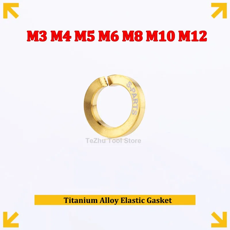 

Elastic Gasket M3 M4 M5 M6 M8 M10 M12 Titanium Spring Lock Washer TC4 Titanium alloy Spring Gaskets For Motorcycle and Car