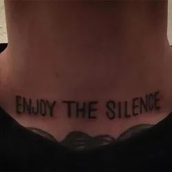 Pegatinas de tatuaje de letras silenciosas para mujeres y hombres, tatuajes temporales de arte de cuello, tatuajes falsos impermeables, pegatina Punk duradera