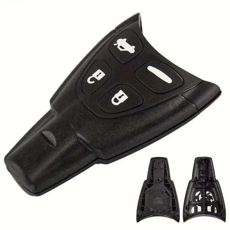 Jingyuqin guscio chiave auto a distanza per Saab 9-3 93 2003-2007 4 pulsanti lama non tagliata Smart Card sostituzione custodia portachiavi senza