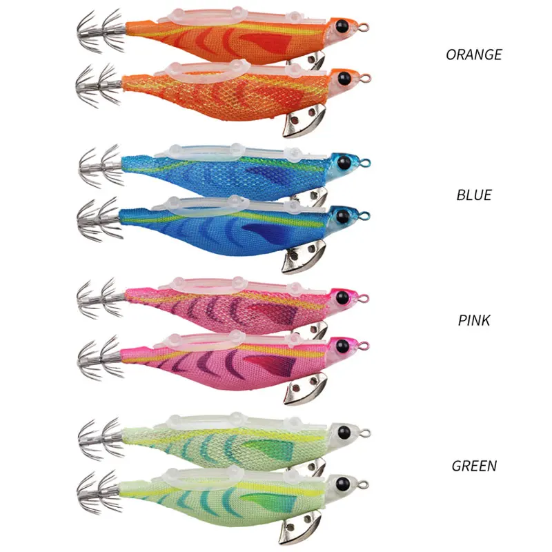 ZYZ Wood Shrimp Sea Fishing Lure Luminous With Rattling Fishbait Could Tied On Back Squid Octopus Cuttlefish Shrimp Bait