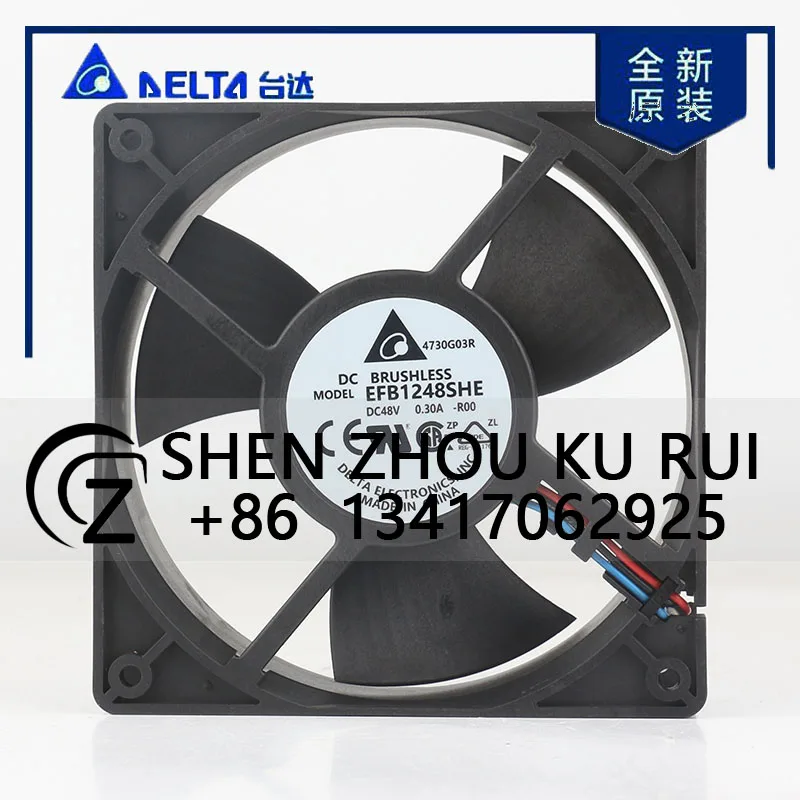 

Delta 12V 24V DC 48V 0.30A AC EC 12038 120x120x38MM 12CM Speed measurement server industrial computer EFB1248SHE-R00 cooling fan