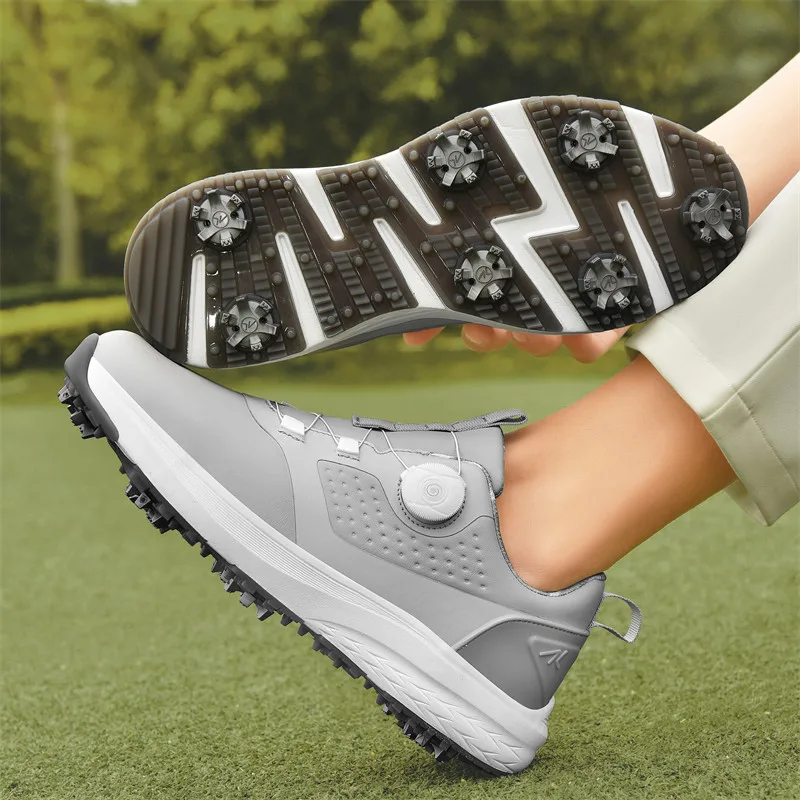 Buty golfowe mężczyźni oryginalny 2024 profesjonalny wodoodporny Golf z korkami trampki antypoślizgowe para Golf trening golfista obuwie