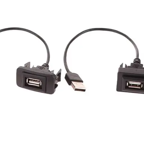 Car Dashboard Flush Mount USB Panel Extension Cable Adapter Socket For Vigo RAV4 Vios Levin