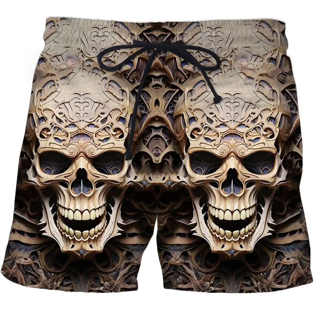 

Летние повседневные шорты с 3D-принтом для мужчин, свободные, с мультяшным рисунком, для пляжа и спорта