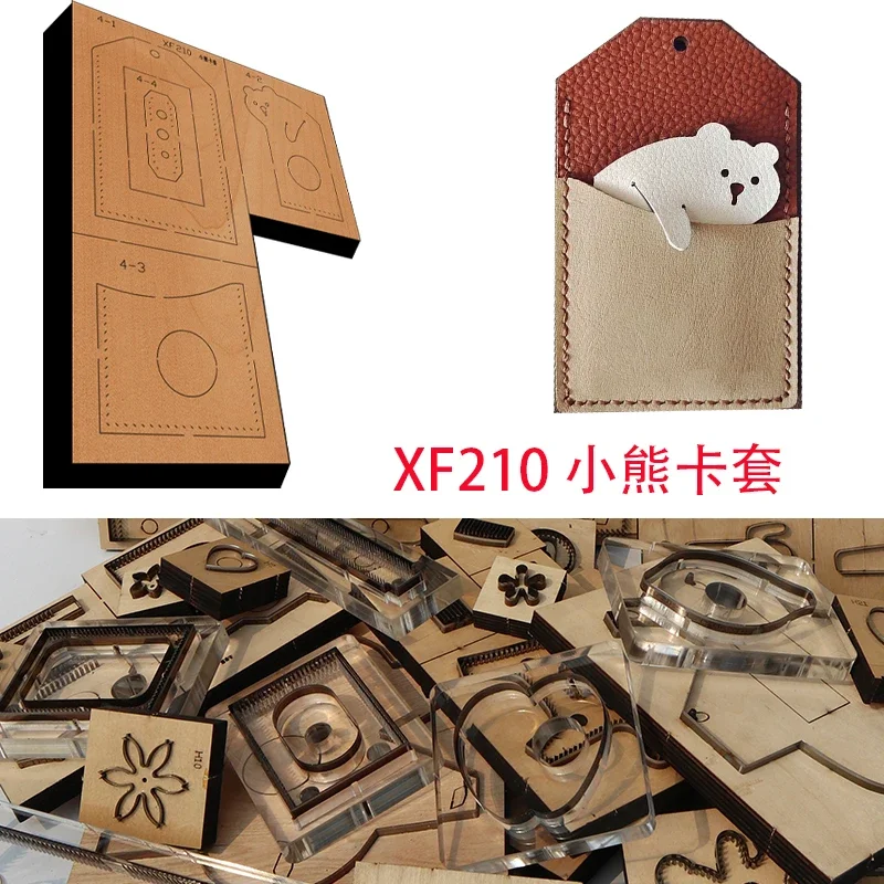 New Japan Steel Blade Wooden Die Bear card bag  Wallet Leather Craft Punch Hand Tool Cut Knife Mould XF210