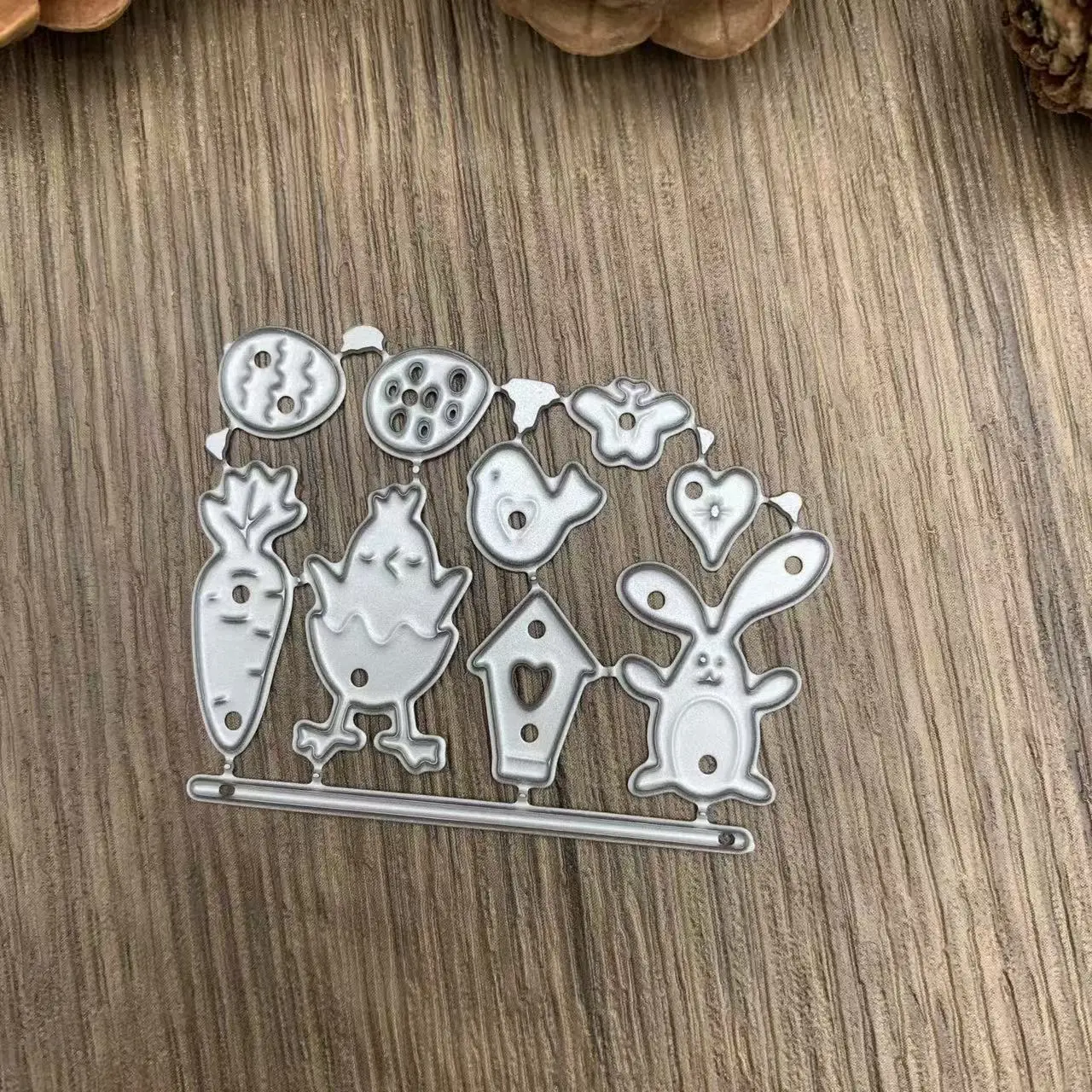 Easter Bunny Chick Egg Carrot Combo Metal Cutting Dies Spring Cartoon DIY Scrapbooking Card Craft Dies