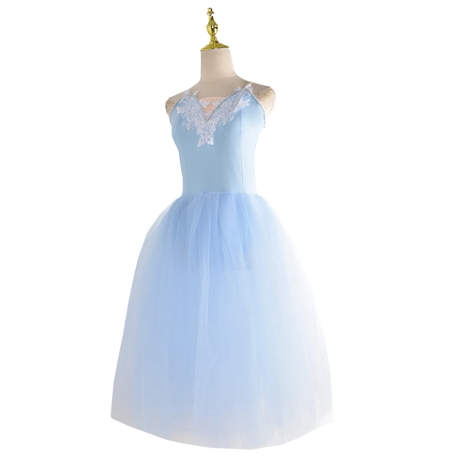 Costume de Ballet Giselle romantique pour filles, longue robe en Tulle veloutée avec manches bouffantes, tenue de ballerine de chœur aux couleurs pastel