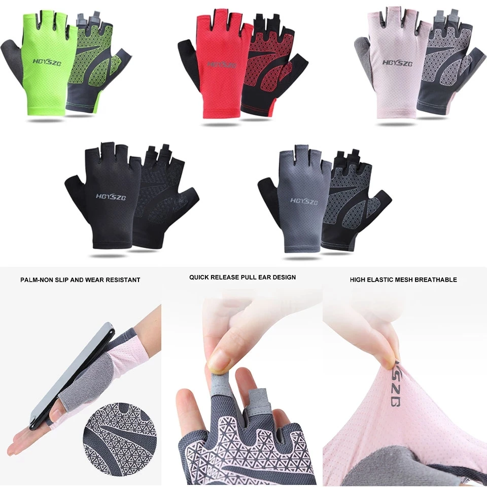 LOOGDEEL Cycling Gloves Sweat-absonbent Silicone Non-slip Half Finger MTB Ridding Gloves Women Men Comfortable Breathable Gloves