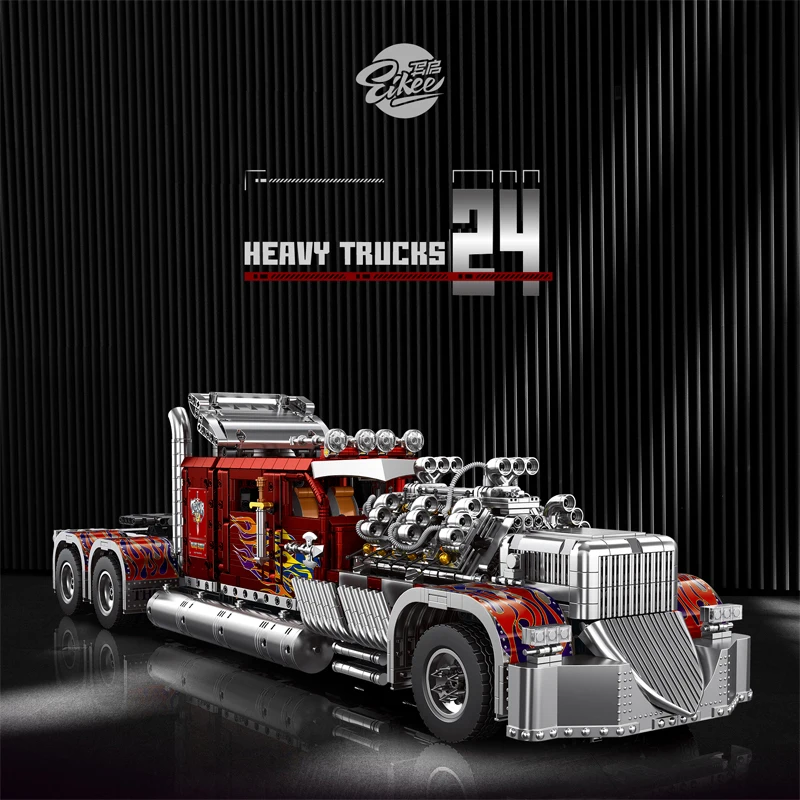 Eikee Y18066 bloques de construcción de camiones pesados personalizables coche ladrillos modelo vehículo ladrillos juguetes de ensamblaje para niños regalos de navidad