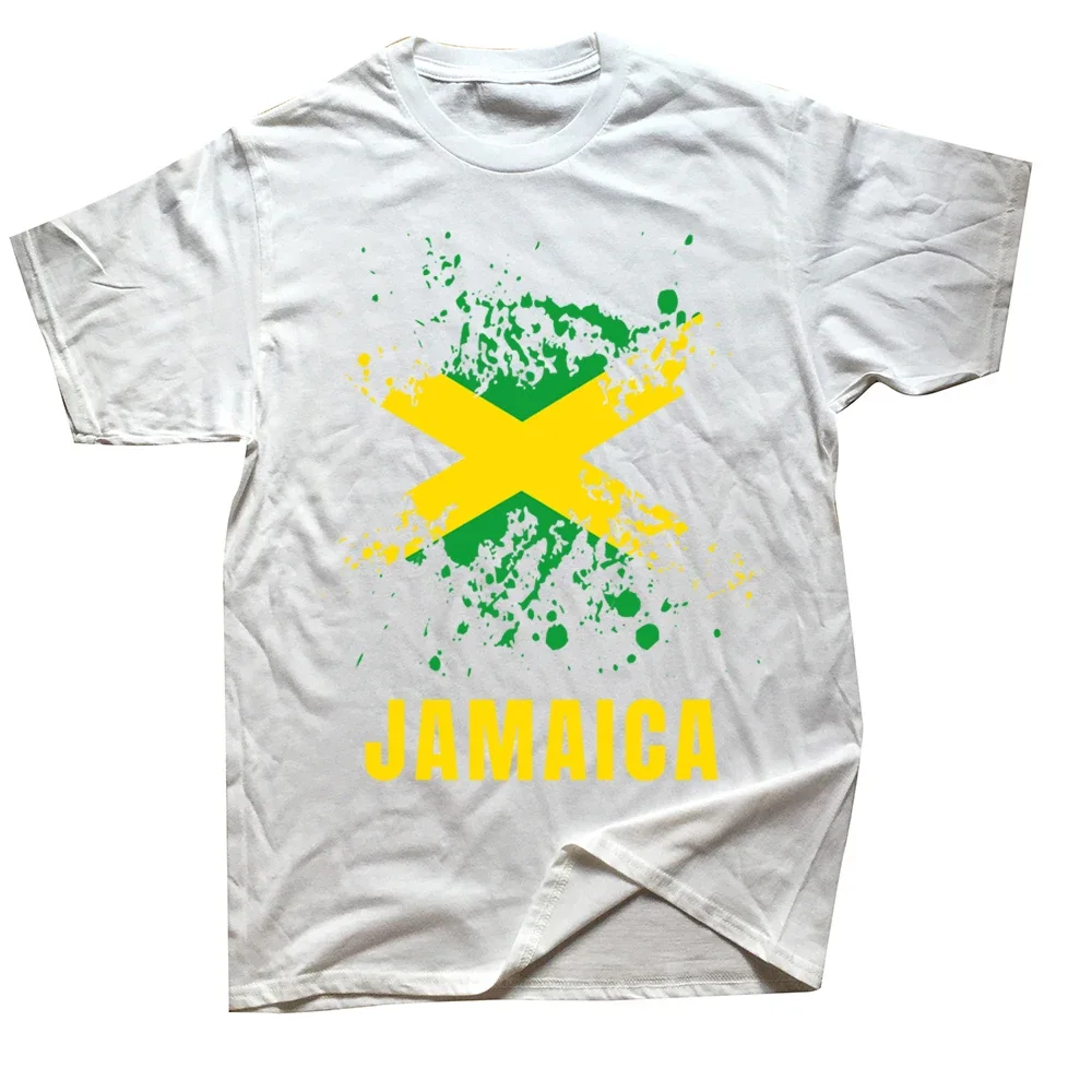 Jamaica Vintage Sport Jamaican Flag T Shirts Graphic Cotton Streetwear Short Sleeve Casual Men Large Size T shirt Round Collar