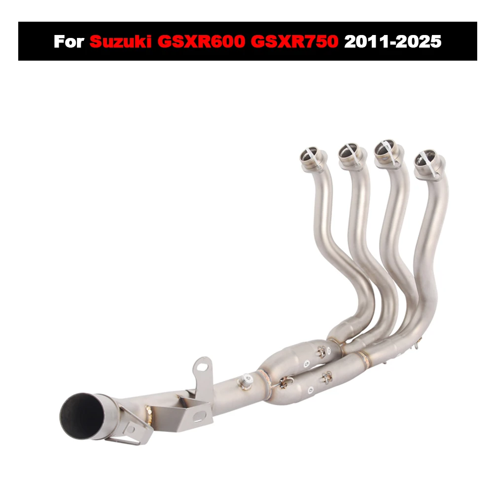 For Suzuki GSXR600 GSXR750 2011-2025 51mm Motorcycle Exhaust Header Pipe Stainless Steel Escape Moto Muffler