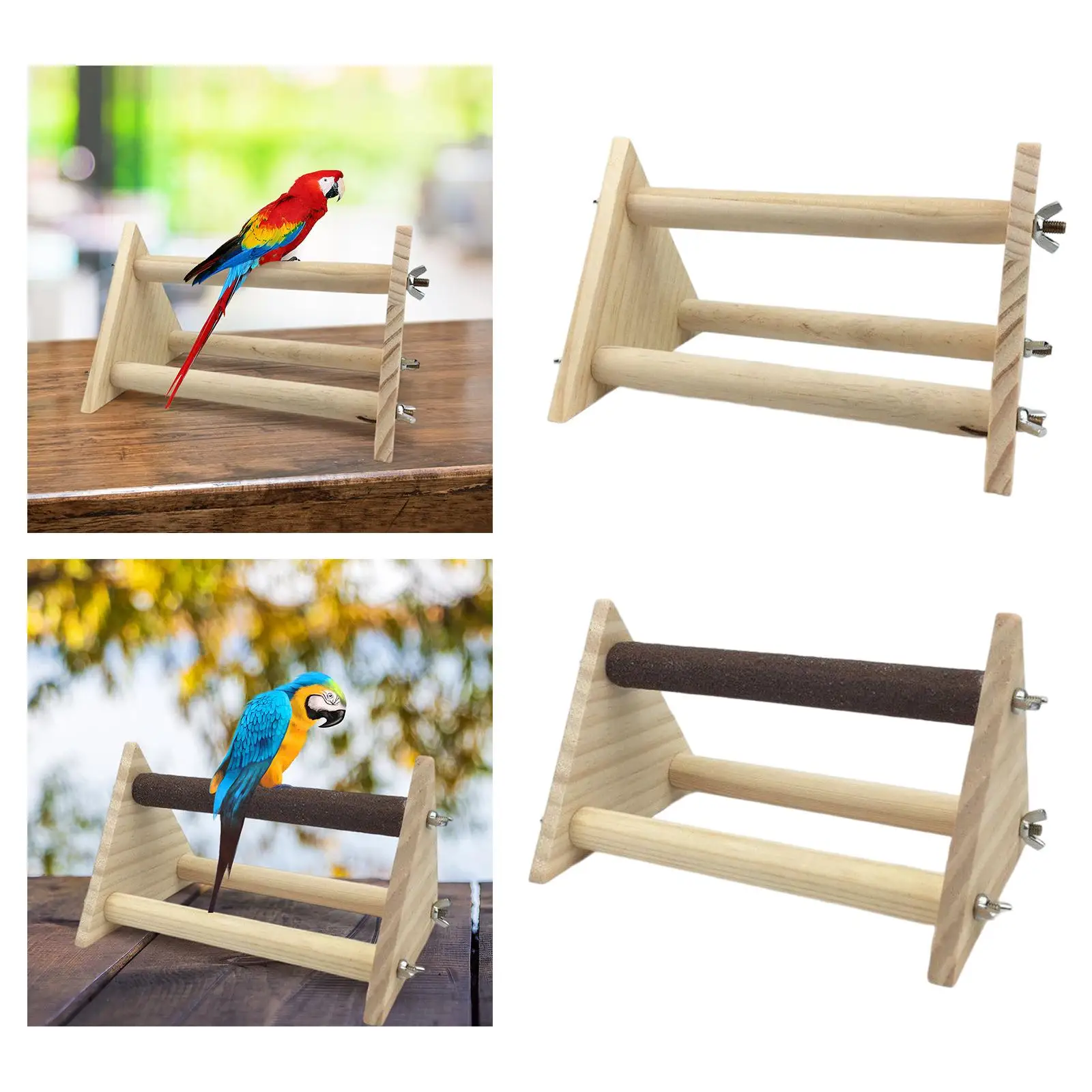 Wooden Parrot Play Stand, Bird Play Stand, Portable Bird Stand, Perch for